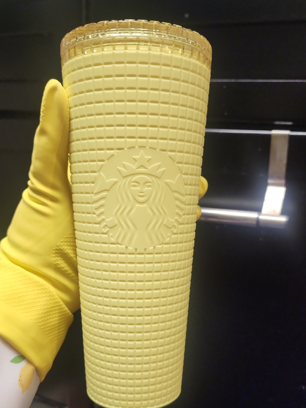 Starbucks Pale Yellow Textured Tumbler with Siren Logo